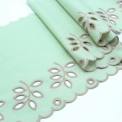 Embroidered ribbon - green