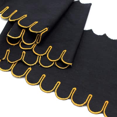 Embroidered ribbon black / buttercup yellow
