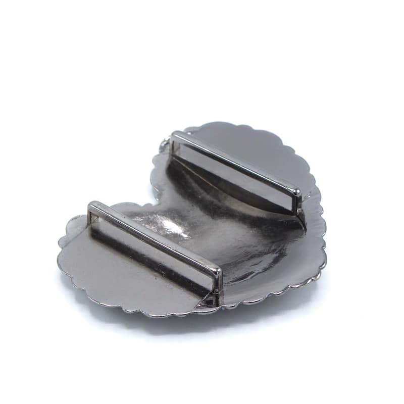 Boucles de ceinture métal coeur - argenté