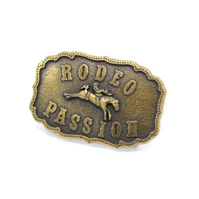Rodeo buckle belt  - bronze