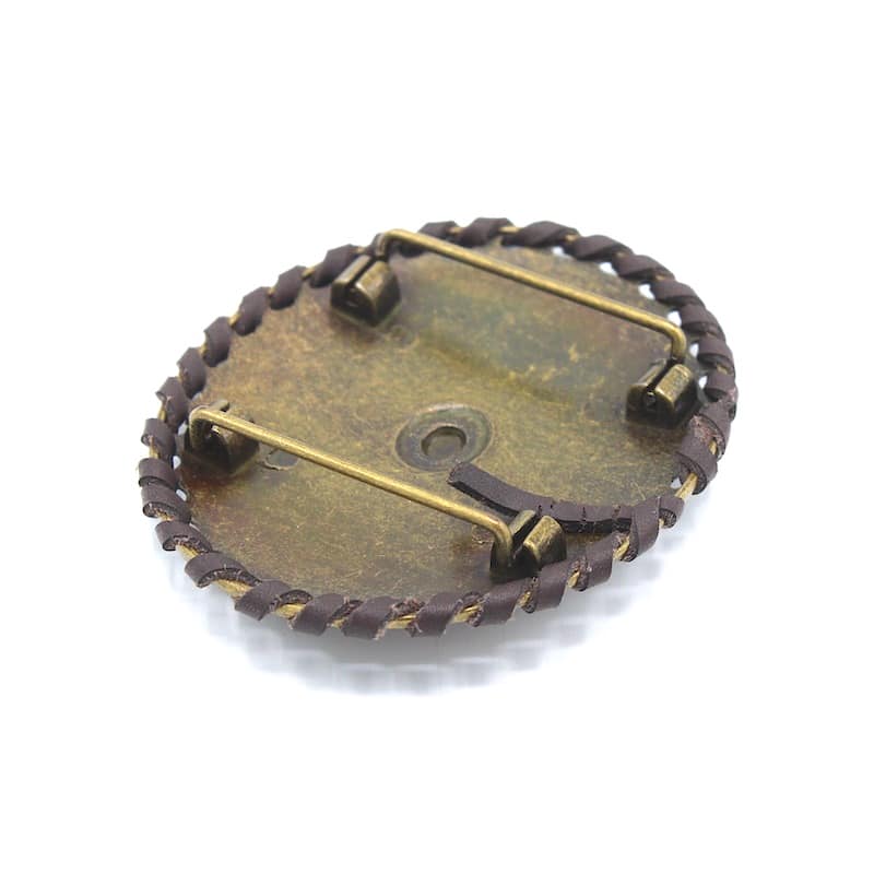 Oval buckle belt  - bronze