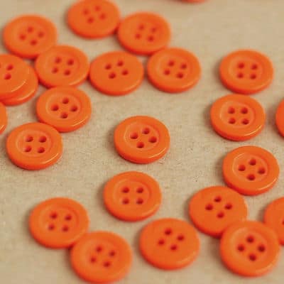 Round resin button - orange