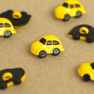 Car resin button - yellow