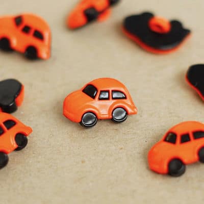 Car resin button - orange