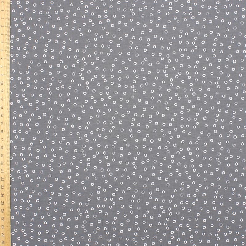 Jersey fabric with bubbles - grey 