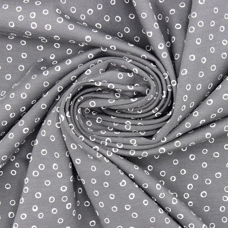 Jersey fabric with bubbles - grey 