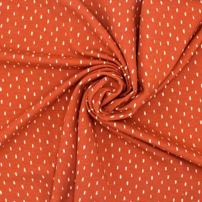 French terry fabric with rice grain - rust-colored / salmon 