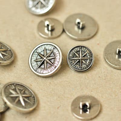 Metal button - silver