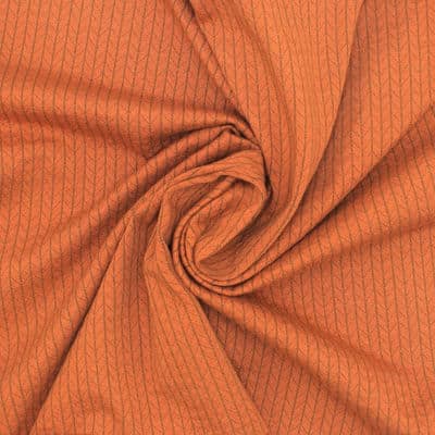 Tissu jersey mini torsadé - rouille