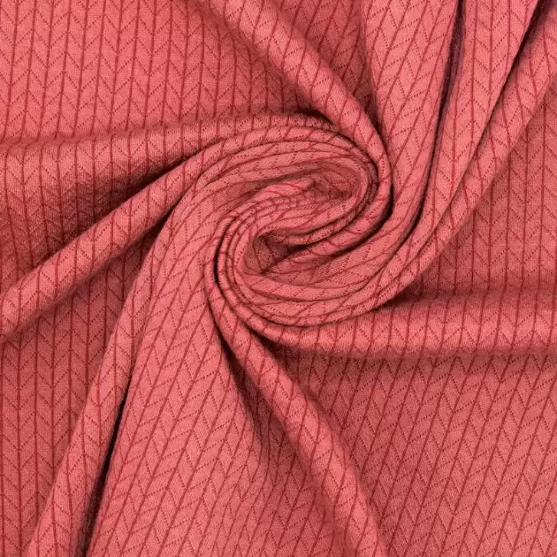 Tissu Jersey Torsade Rose au Mètre pour la confection de Vêtements : Sweat