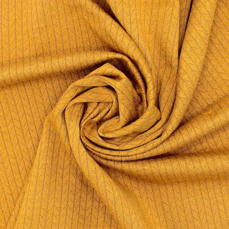 Tissu jersey mini torsadé - moutarde