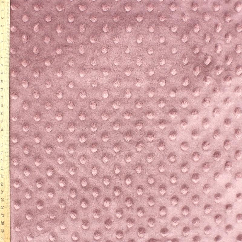 Minky velvet with embossed dots - faded purple
