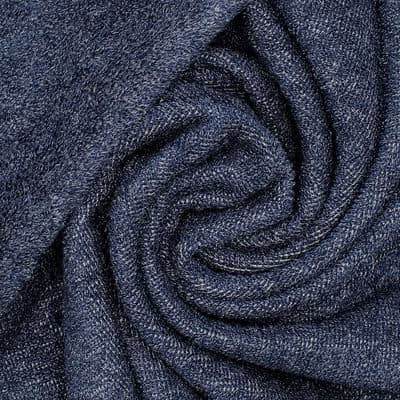 Marbled terry fabric - navy blue