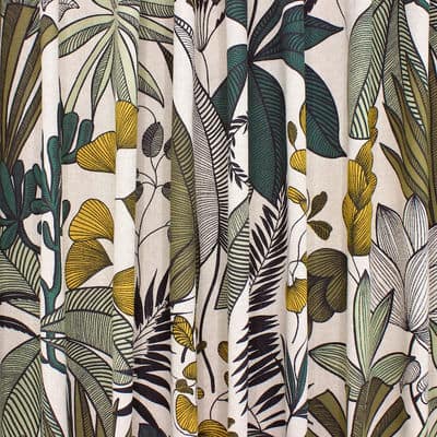 Upholstery fabric with foliage - beige 