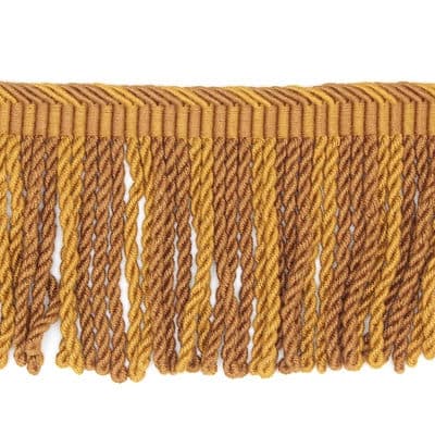 Braid trim with fringes - brown-ish yellow