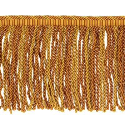 Braid trim with fringes - brown-ish yellow