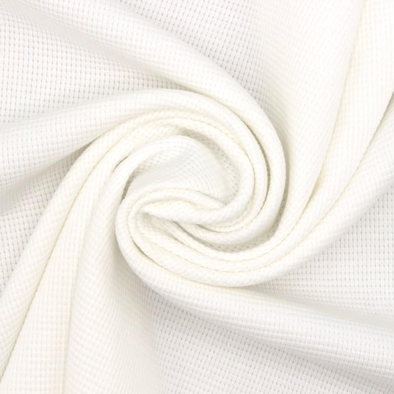 Knitted embossed jersey fabric - white