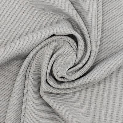 Tissu jersey tricot gaufré - gris