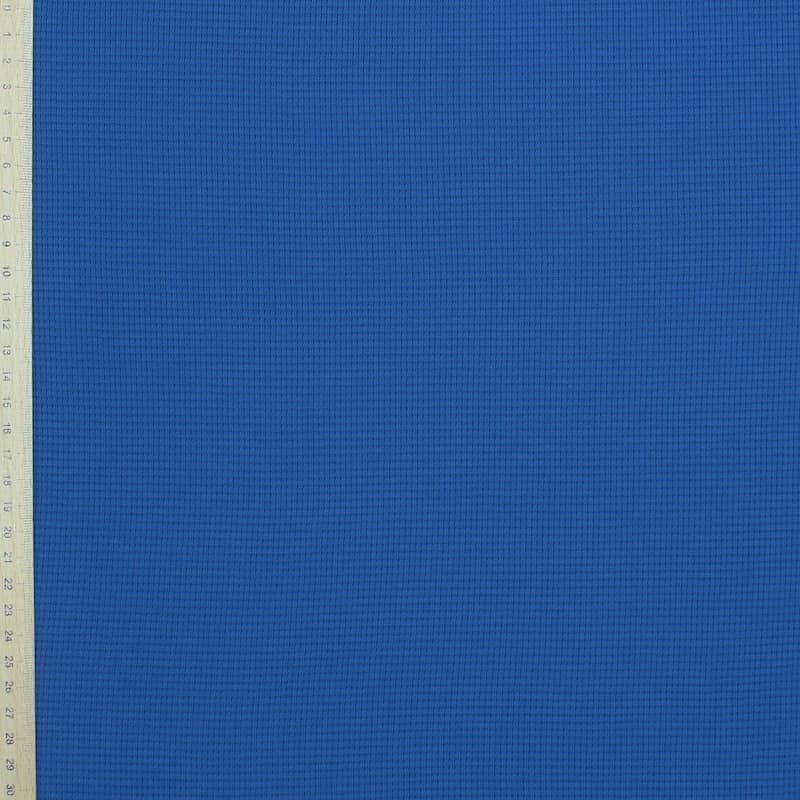 Knitted embossed jersey fabric -  blue