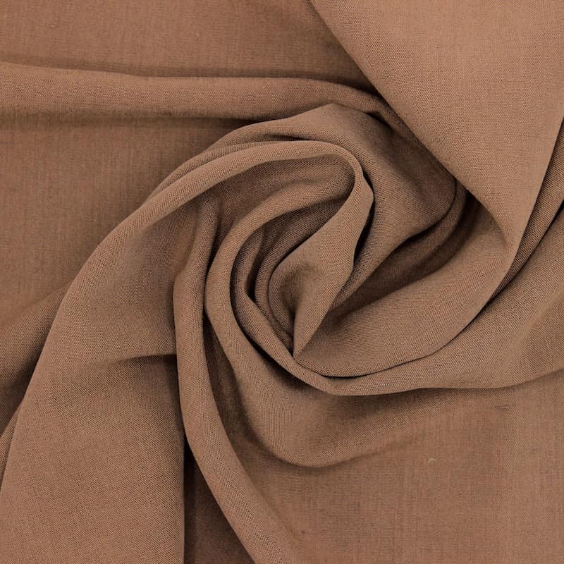 Viscose fabric with washed silk aspect - chocolate brown