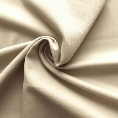 Cotton fabric with twill weave - plain beige 