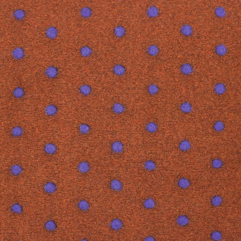 Knit fabric with dots and wool aspect - brown