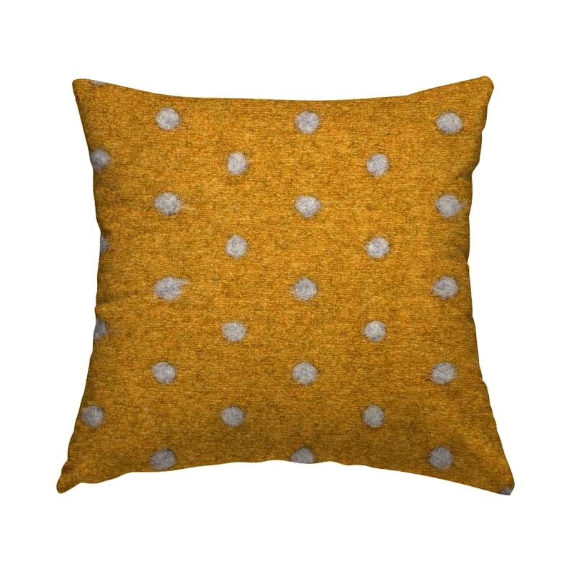 Knit fabric with dots and wool aspect - mustard yellow