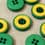 Round button - green and yellow