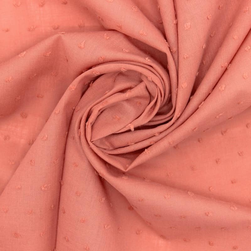 Tissu coton plumetis - marsala
