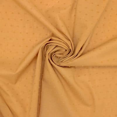 Tissu coton plumetis - camel