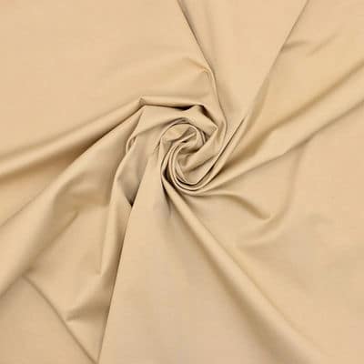 Extensible cotton satin fabric  - beige