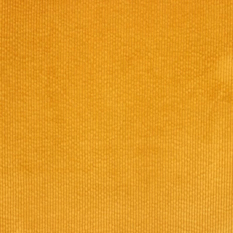 Extensible ribbed velvet fabric - mustard yellow