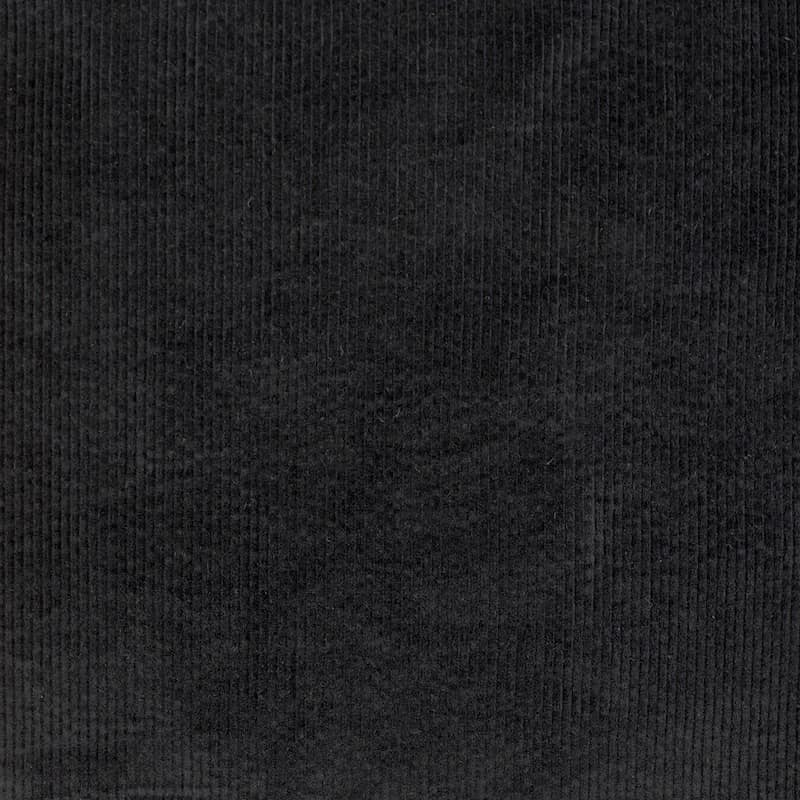 Tissu velours côtelé extensible - noir