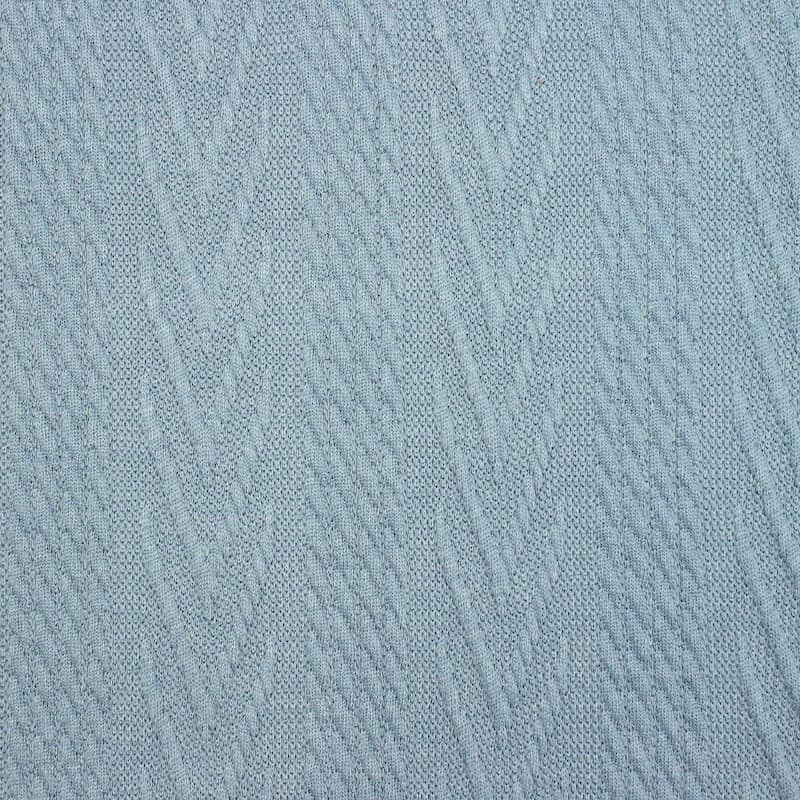 Knit fabric with twisted pattern - horizon blue
