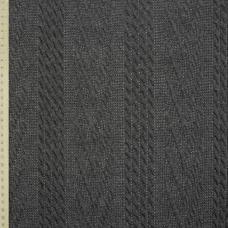 Knit fabric with twisted pattern - antracite