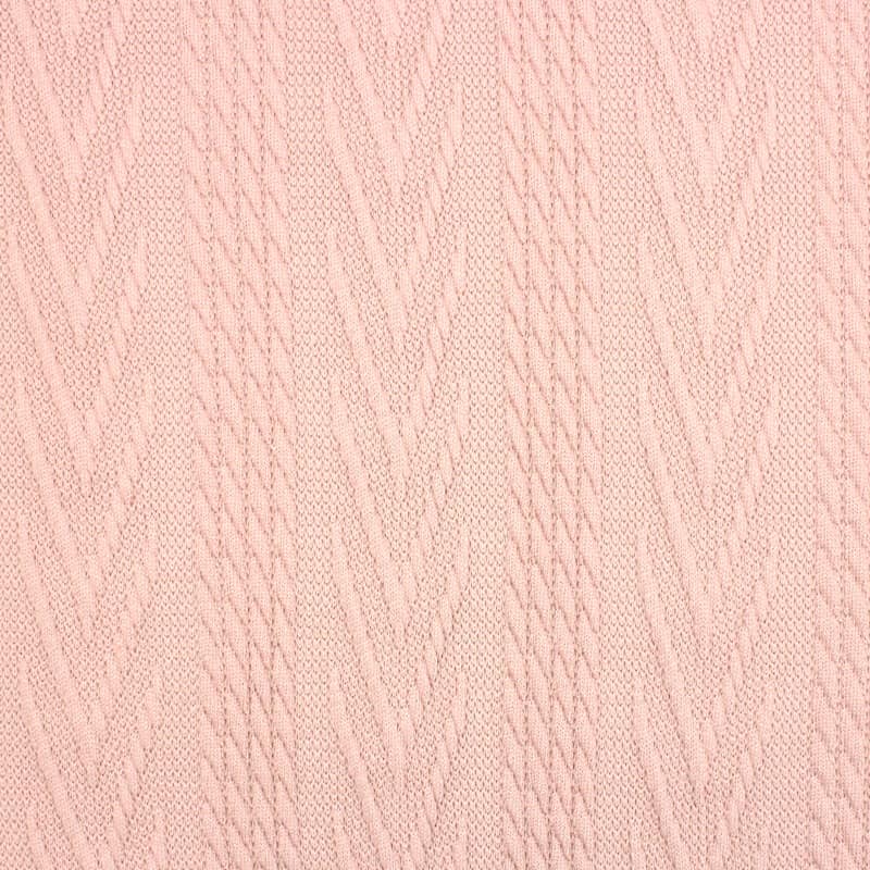Knit fabric with twisted pattern - pink
