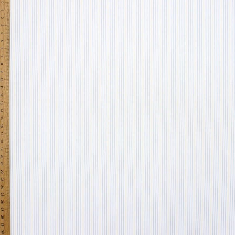 Striped cotton fabric - grey and yellow 
