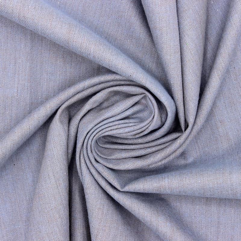 Marbled twill cotton fabric - blue / brown 