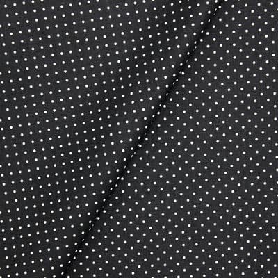 Coated cotton with dots - black background