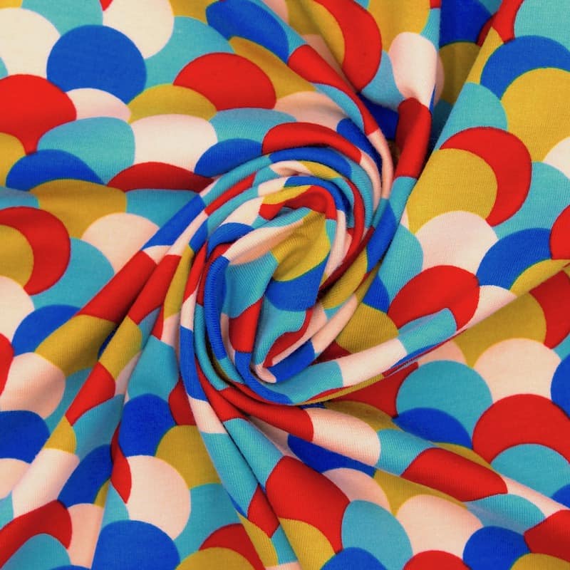 Tissu french Terry graphique - multicolore
