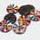 Bouton en coco décoré multicolore