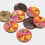 Coco button with flowers - multicolor