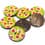 Coco button decorated with flowers - anise green