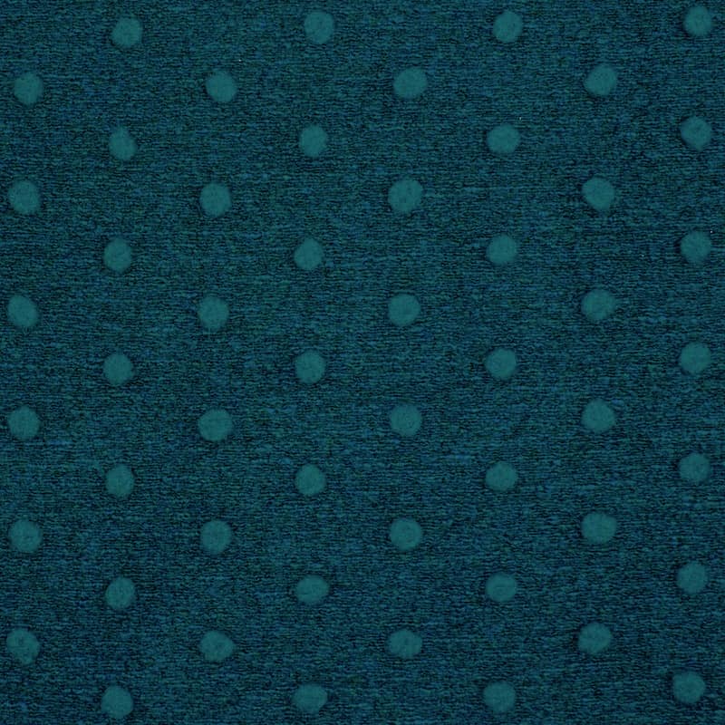 Knit fabric with wool aspect and dots - peacock blue