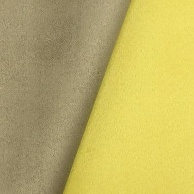 Double-sided suede fabric - kaki / anise green