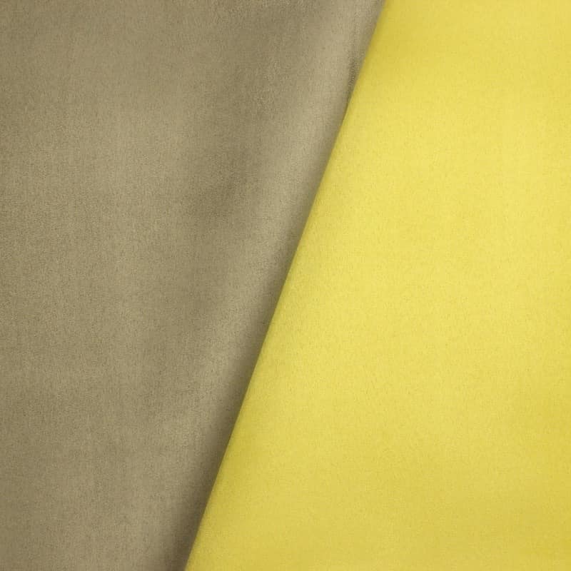 Double-sided suede fabric - kaki / anise green