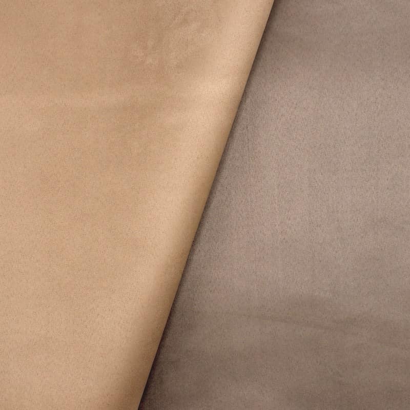 Double-sided suede fabric - coffee with milk / brown 