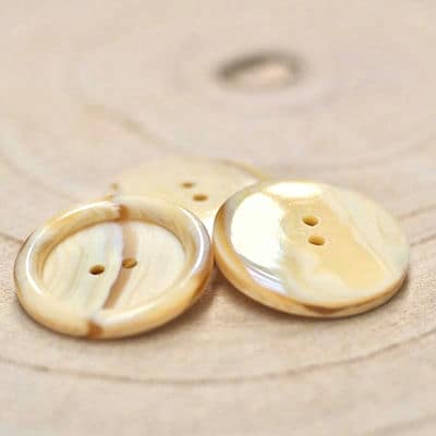 Vintage button with wood aspect 2 holes
