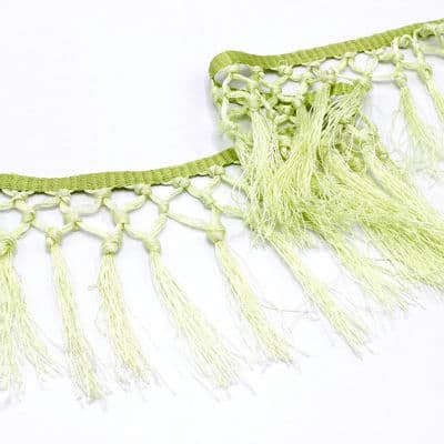 Braid trim with fringes - anise green