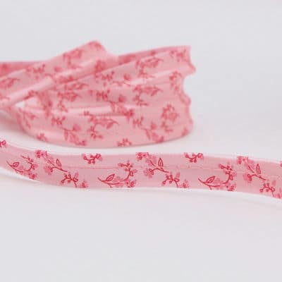 Piping cord with flowers - pink
